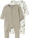 NAME IT NBNNIGHTSUIT 2P ZIP FF ANIMAL NOOS Pyjama bébé Unisexe Manches longues Uni Jet Stream 92