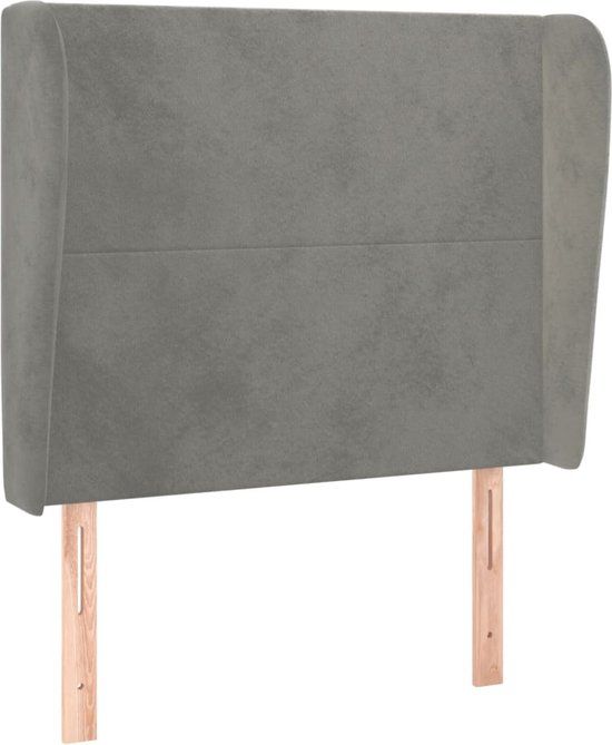 VidaXL Hoofdbord met randen Lichtgrijs 93x23x118/128 cm