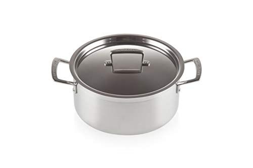 Le Creuset 3-ply braadpan met deksel, Ø 24 cm, roestvrij staal