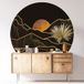 Autocollant Mural Rond / Cercle - Paysage Design - Diamètre 70 cm - Adhésif + Protection Brillante