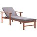 VidaXL Ligbed met kussen, poly rattan en massief acaciahout, grijs