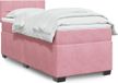 vidaXL Boxspring met matras fluweel roze 80x200 cm