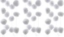 Bellatio Decorations Decoris Sneeuwballen slinger - 3x - wit - 180 cm