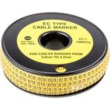 Repère Câble Noir Sur Jaune Ø Câble 3-4.2mm Texte Q Bobine 1000