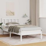 Maison Exclusive - Cadre de lit avec tête de lit Blanc 75 x 190 cm Bois de pin massif