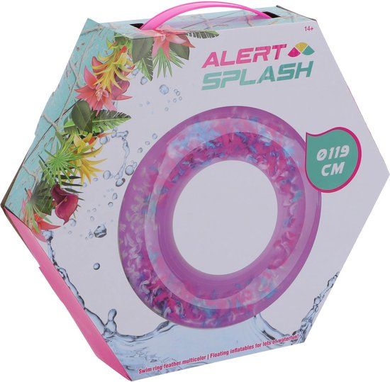 ALERT Splash Zwemband met Multicolor Veren 90 cm