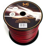 Luidsprekerkabel 2 x 1,50 mm² 100m rood/zwart CCA audiokabel luidsprekerkabel