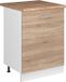Vicco Keukenonderkast R-Line, Sonoma/Wit, 60 cm met 1 deur goudkleurig eiken werkblad