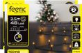 Feeric lights & Christmas Feeric lights Kerstverlichting - 2x - warm wit - 3,5 m - 48 LED lampjes - zwart snoer - batterij