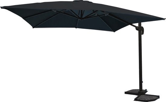 Parlux Paralux zweefparasol - 3x3m - Zwart - Kantelbaar - Inclusief opberghoes