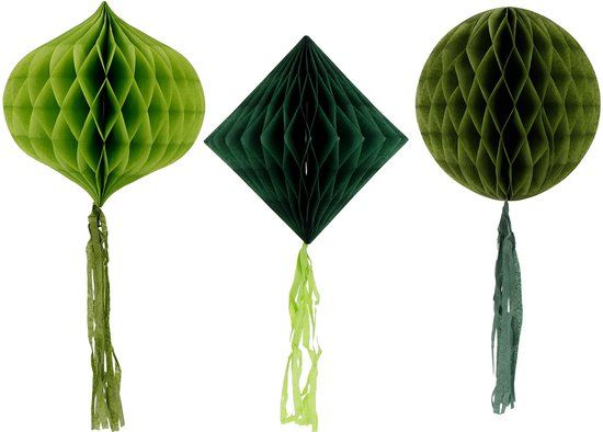 Folat Party Products Folat Honeycombs - Serene Sage - 3 stuks
