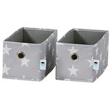 Love It Store It Ladebox 2-delig - Organizer voor de kledingkast van stof - Set met twee kleine dozen - Grijs - 15x30x15 cm