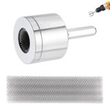 Merkloos Pijpreiniger Set - Koperen Pijpreiniger 6,7x3,8cm - 2 Vervangende Borstels 9x2,7cm - Metaal - Zilver - Handmatig Gebruik - Leidingenreiniger