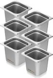 VEVOR 6 X Hotelpannen Gastronormbakken Rvs 1/6 Maat 178x168x160mm