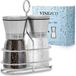 Wan GmbH Set de moulins à sel et poivre - Mécanisme de broyage en céramique - Réglable - 2 pièces - Inox et verre
