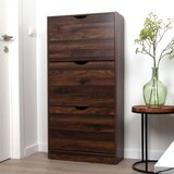 Milton & Oldbrook Schoenenkast Prato - 3 Niveaus - tot 18 Paar Schoenen - 60x24x119cm - Donker Bruin