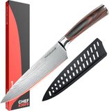 Matakumi 8’’ Japans Koksmes - Chef knife met Damascus Print - Japanese style keukenmes - Japanse Messen - Koksmessen set