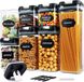 Sans marque Boîtes de conservation, set de 7 pièces, boîtes de conservation avec couvercle hermétique, plastique sans BPA, conteneurs de stockage empilables, organisation, boîte de rangement, cuisine pour farine, sucre, pâtes, spaghetti