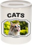 Bellatio Decorations Shoppartners Bv Dieren liefhebber gekke poes spaarpot 9 cm jongens en meisjes - keramiek - Cadeau spaarpotten katten liefhebber