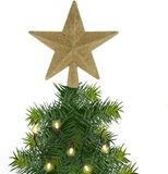 Merkloos / Sans marque Koopman International Kerstboom piek - Ster - Goud - Glitters - 19 cm