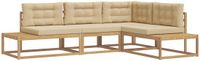 vidaXL Buiten bankenset met kussen Wit 277,5 x 198,5 x 73 cm Polyester