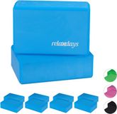 Merkloos / Sans marque Relaxdays 10x yoga blok - blauw - hardschuim - yoga oefening