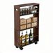 Relaxdays Keukentrolley op wieltjes - 80 x 15 x 45 cm - smal - zwart-bruin