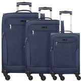 d & n Travel Line 6804 4-wiel kofferset 3st. - Zachte bagage - Combinatieslot - blue