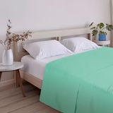ECOMMERC3 Extra zacht en comfortabel laken, voor bedden van 90 cm breed, aquamarijn, gemaakt in Spanje, ademend, onderhoudsvriendelijk