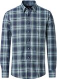 CASA MODA Sport casual fit overhemd - twill - blauw met groen en wit geruit