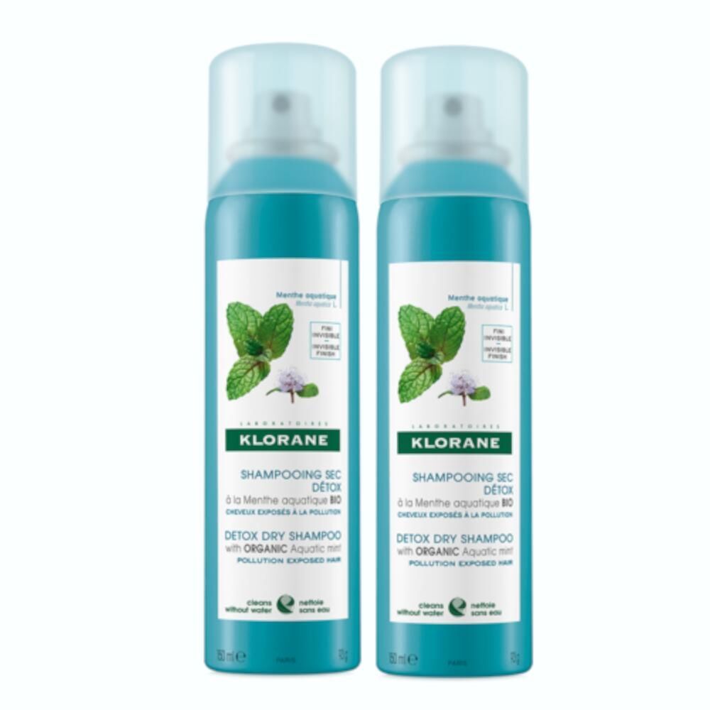 Klorane Klorane Detox Dry Shampoo with Organic Aquatic Mint DUO 2x150 ml spray