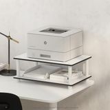 Furinno Gewoon 2-Tier Toolless Multifunctionele Printer Stand Display Opslag Plank, Wit w/Witte Buis