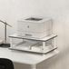 Furinno Gewoon 2-Tier Toolless Multifunctionele Printer Stand Display Opslag Plank, Wit w/Witte Buis