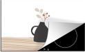 Merkloos KitchenYeah® Inductie beschermer 77x51 cm - Zomer - Bloem - Zwart - Inductiebeschermer - Merkloos