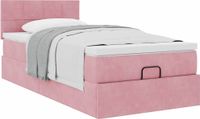 Prolenta Maison Exclusive - Ottomanbed met matras, roze, 80x200 cm, fluweel