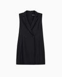 A|X Armani Exchange Robe à col inversé, double boutonnage et fermeture éclair