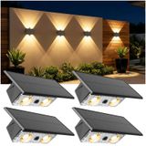 Lampes solaires, 4 pièces, avec lumière vers le haut et vers le bas, IP65, 3 modes
