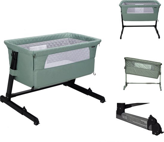 X Adventure Co-Sleeper / Baby Bed tot 9 kg – Wieg In Hoogte Verstelbaar & Met Wieltjes - Groen