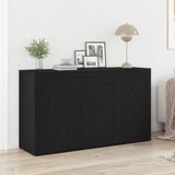 vidaXL Dressoir Zwart Eiken 120 x 36 x 69 cm Bewerkt hout