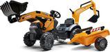 Falk 967N Tractopelle Case CE avec excavatrice et remorque