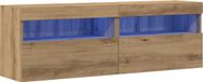 vidaXL TV Wandkast Artisanaal Eikenkleurig Bewerkt Hout