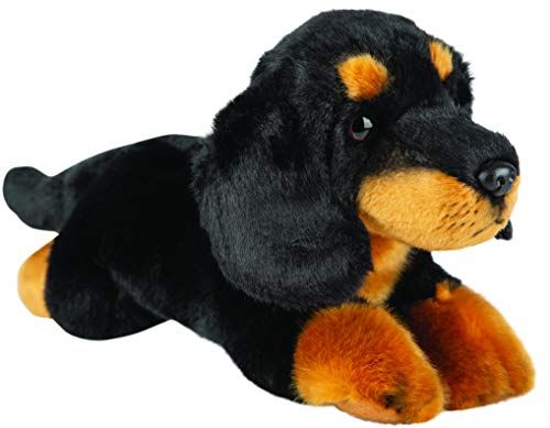 Suki Gifts Liggend teckel hond knuffeldier - Meerkleurig