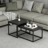 en.casa Salontafel set van 2 Aabenraa zwart mat