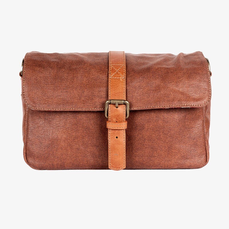 Bronkey Paris waxed canvas crossbody bag coffee