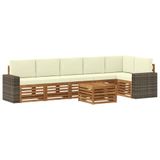 vidaXL Buiten bank set 7 st Natuurlijk en Crème Polyester