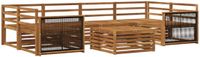 vidaXL Hoek loungeset 7-delig Naturel Massief Acacia Hout