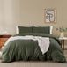 Ensemble de literie en microfibre, dimensions 220 x 240 cm, couleur vert olive