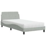 Dover Lit avec matelas velours gris clair 100x200 cm