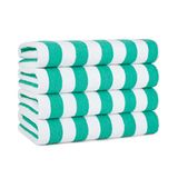 Arkwright California Cabana Gestreepte oversized strandlaken | Set van vier extra grote 30" x 70" | 100% ringgesponnen katoen dubbele garensterkte | Perfecte badhanddoek, strandhanddoek