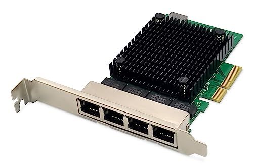 DIGITUS 2.5 Gigabit Ethernet Server Network Card - 4 Port RJ45 - NIC - RTL8125B - 10/100/1000/2500 Mbps
